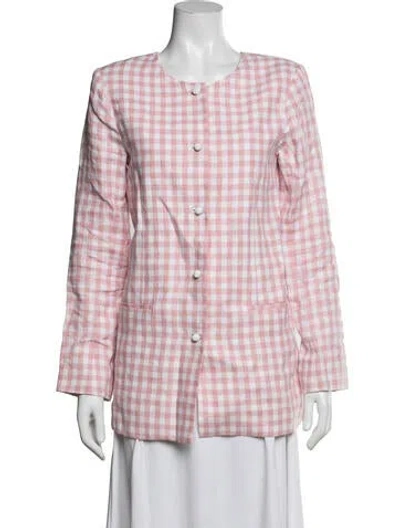 Pre-owned Posse Linen Plaid Print Jacket In Multicolor