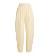 Posse Rio Pleated Linen Tapered Pants In Beige