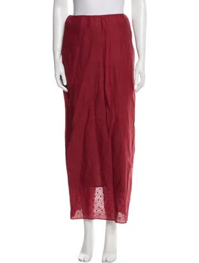 Pre-owned Posse Linen Ruffle Embellishment Skirt Set In Red