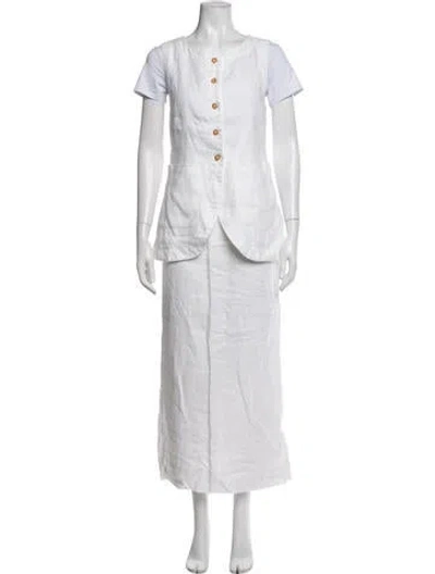 Pre-owned Posse Linen Skirt Set In Neutrals