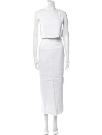 Pre-owned Posse Linen Skirt Set W/ Tags In White