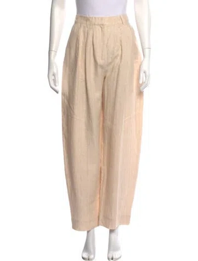 Pre-owned Posse Linen Straight Leg Pants W/ Tags In Neutral
