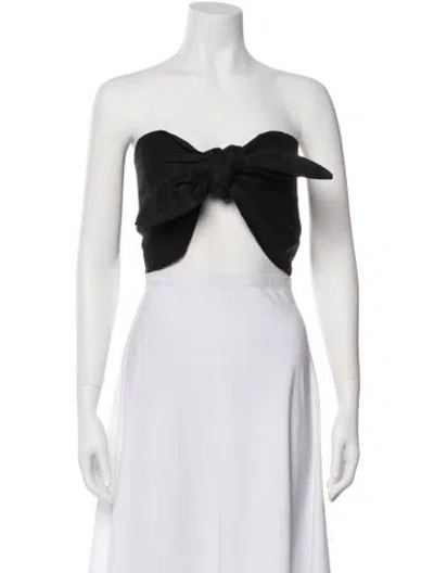 Pre-owned Posse Linen Strapless Crop Top In Multi