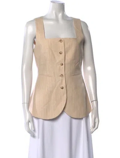 Pre-owned Posse Linen Striped Top In Neutrals