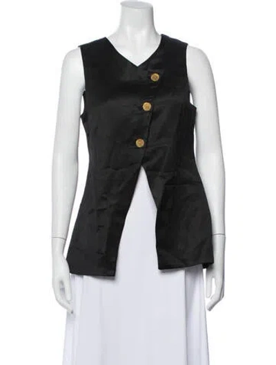 Pre-owned Posse Linen Vest In Black