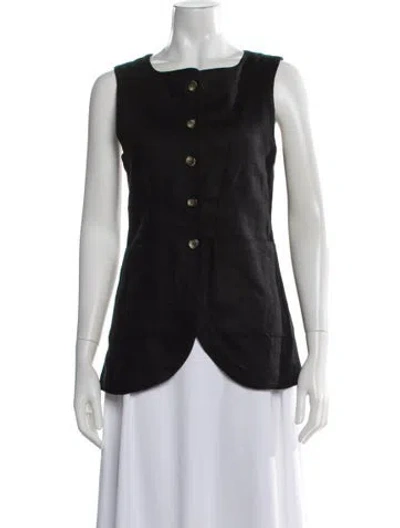 Pre-owned Posse Linen Vest W/ Tags In Black