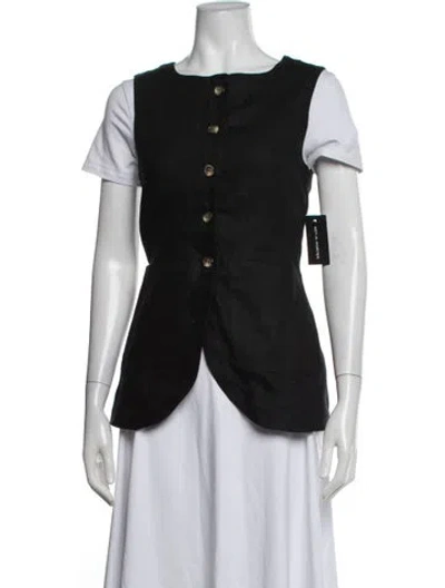 Pre-owned Posse Linen Vest W/ Tags In Black