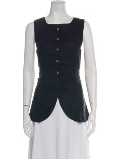 Pre-owned Posse Linen Vest W/ Tags In Black