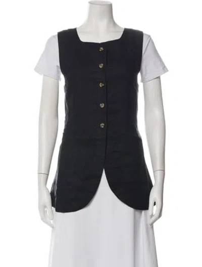 Pre-owned Posse Linen Vest W/ Tags In Black