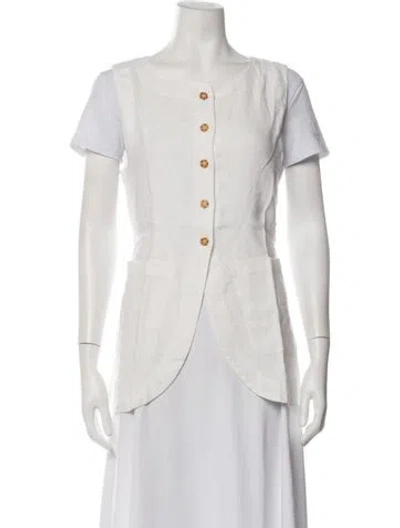 Pre-owned Posse Linen Vest W/ Tags In White