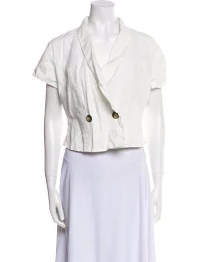 Pre-owned Posse Linen Vest In White