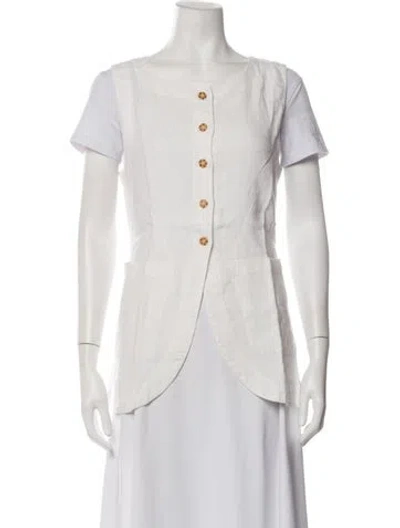 Pre-owned Posse Linen Vest In White
