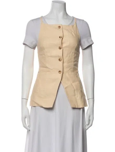 Pre-owned Posse Linen Vest In Yellow