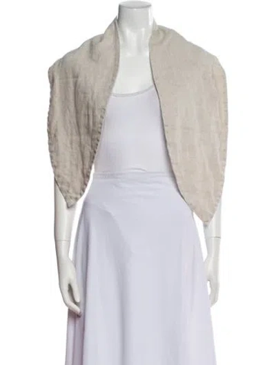 Pre-owned Posse Linen V-neck Crop Top In Blue