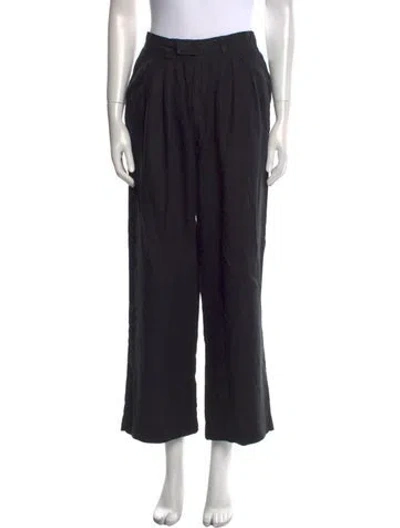 Pre-owned Posse Linen Wide Leg Pants In Black