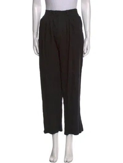 Pre-owned Posse Linen Wide Leg Pants In Black