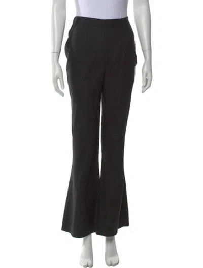 Pre-owned Posse Linen Wide Leg Pants In Black