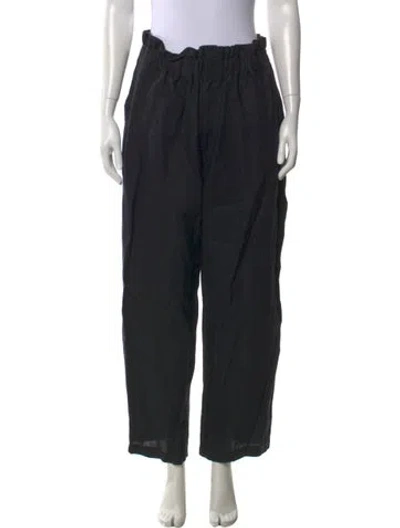 Pre-owned Posse Linen Wide Leg Pants In Black