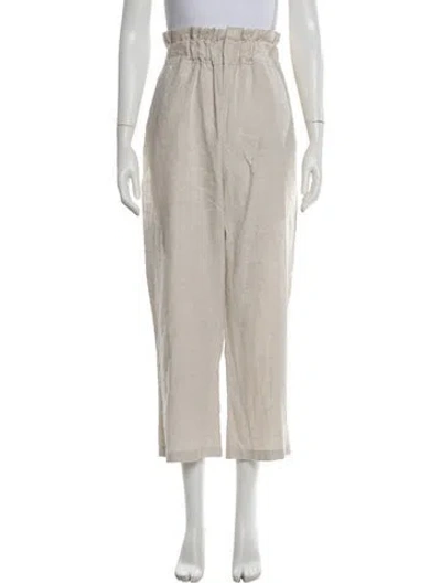 Pre-owned Posse Linen Wide Leg Pants In Neutrals