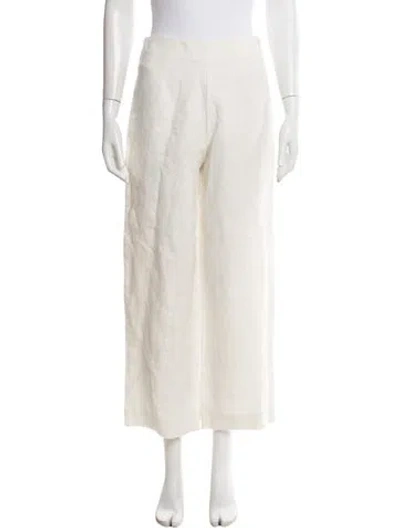Pre-owned Posse Linen Wide Leg Pants In Neutrals