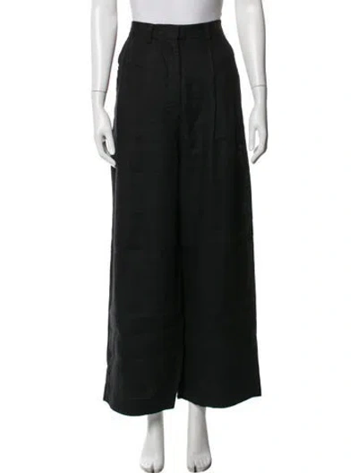 Pre-owned Posse Linen Wide Leg Pants W/ Tags In Black