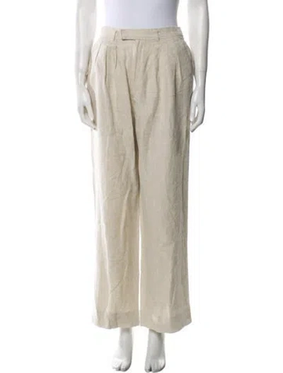 Pre-owned Posse Linen Wide Leg Pants W/ Tags In Blue