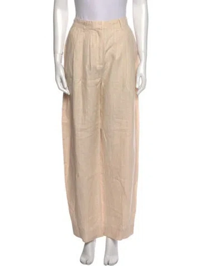 Pre-owned Posse Linen Wide Leg Pants W/ Tags In Neutral