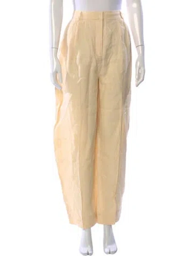Pre-owned Posse Linen Wide Leg Pants W/ Tags In Neutral