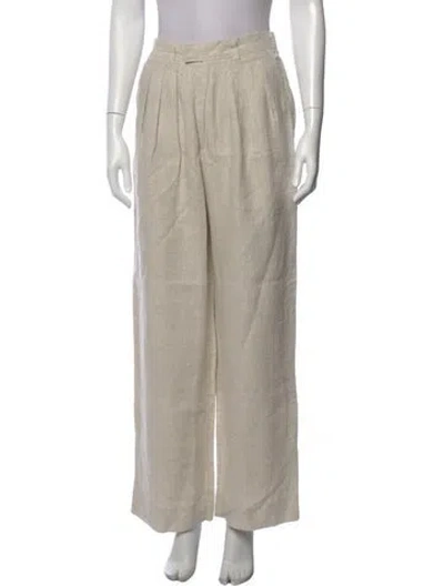 Pre-owned Posse Linen Wide Leg Pants W/ Tags In Neutral
