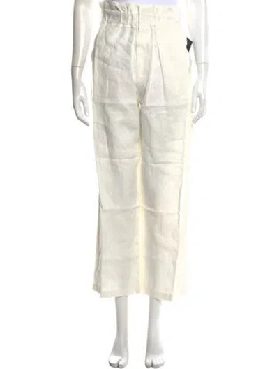 Pre-owned Posse Linen Wide Leg Pants W/ Tags In White