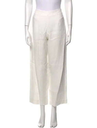 Pre-owned Posse Linen Wide Leg Pants W/ Tags In White