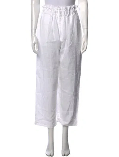 Pre-owned Posse Linen Wide Leg Pants W/ Tags In White