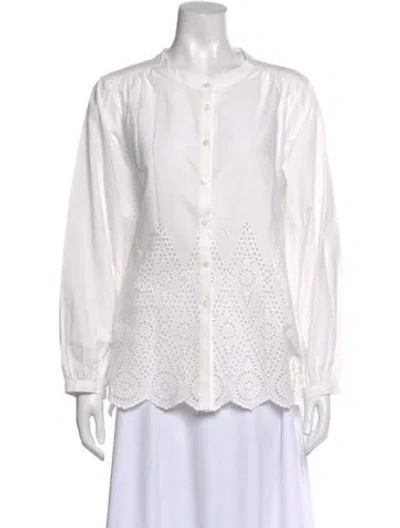 Pre-owned Posse Long Sleeve Blouse In White
