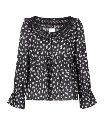 Posse Danielle Floral-print Cotton-voile Blouse In Multi