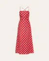 POSSE LORI POLKA-DOT LINEN MAXI DRESS