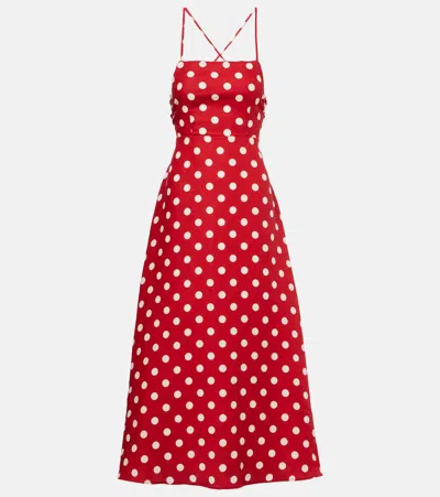 POSSE LORI POLKA-DOT LINEN MAXI DRESS