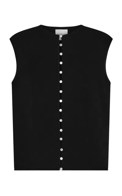 Posse Lottie Button Up Vest In Black