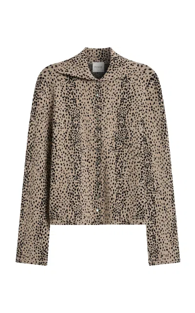 Posse Lottie Spotted Cardigan In Animal Print