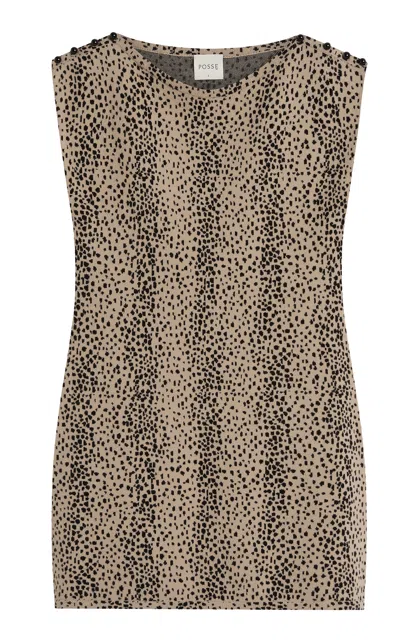 Posse Lottie Spotted Mini Dress In Animal Print
