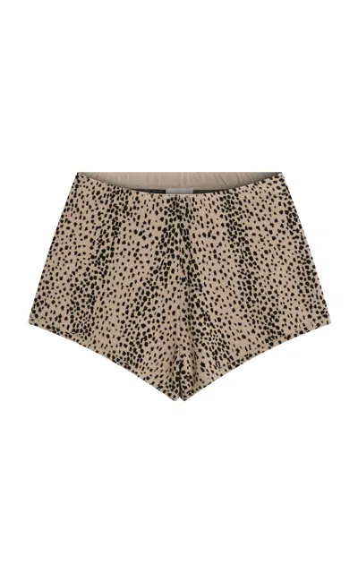 Posse Lottie Spotted Mini Shorts In Animal Print