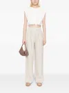 Posse Louis Straight Leg Trousers In Natural In White