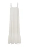 POSSE LOUISA TIE-DETAILED BRODERIE ANGLAISE COTTON MAXI DRESS