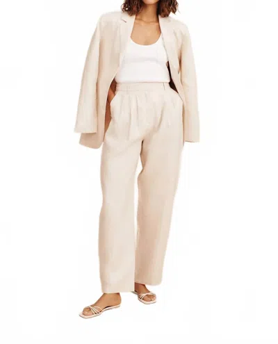 Posse Lucille High Waist Pant In Beige Pinstripe In Neutral