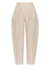 Posse Lucille Trousers Pants In Beige Pinstripe In Neutrals