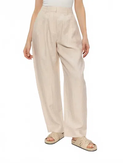 POSSE LUCILLE TROUSERS PANTS IN BEIGE PINSTRIPE