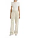 Posse Mackenzie Wide Leg Trouser In Cream Stripe In Neutral