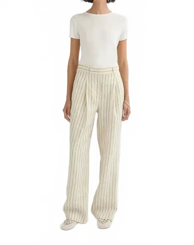 POSSE MACKENZIE WIDE LEG TROUSER IN CREAM STRIPE