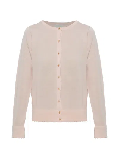 Posse Maisie Scalloped-edge Cardigan In Pink
