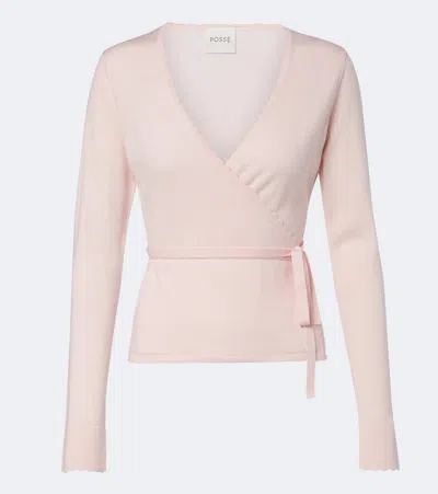 Posse Maisie Wool Wrap Top In Pink
