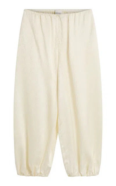 Posse Marcella Mid-rise Ballon Silk-blend Pants In White